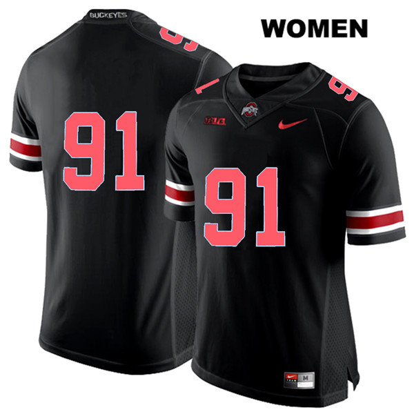 Ohio State Buckeyes Women's Drue Chrisman #91 Red Number Black Authentic Nike No Name College NCAA Stitched Football Jersey AT19I41ZU